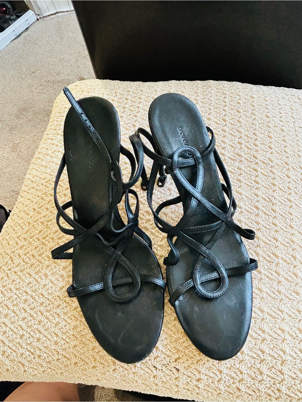Banana Republic Black Strappy Heeled Sandals